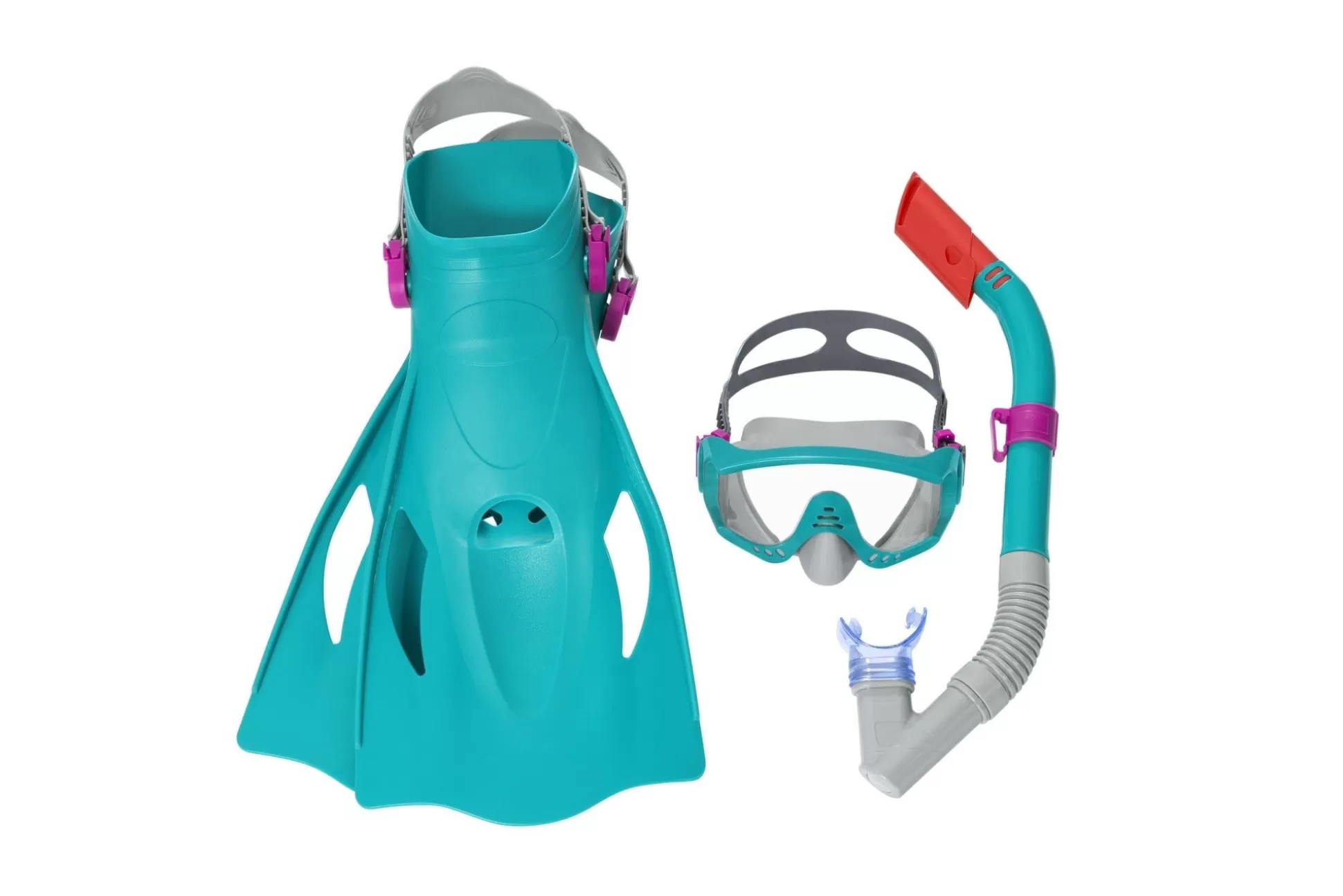 Bestway Spark Wave Teal Unisex Adult Snorkel Set With Fins, Ages 14+ Fashion