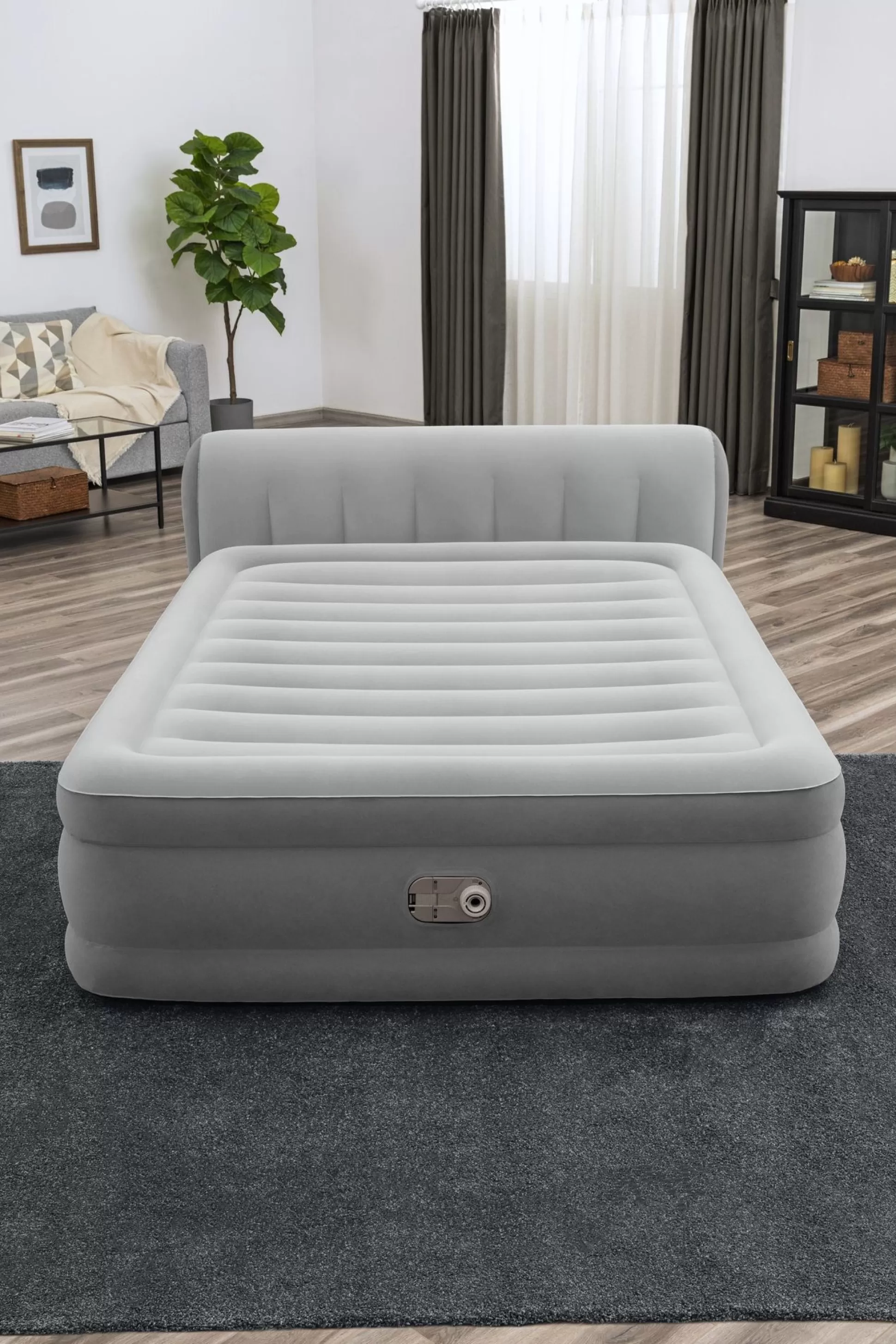 Bestway Tritech Air Mattress Queen 18" With Headboard, Built-In Ac Pump And Antimicrobial Coating Sale