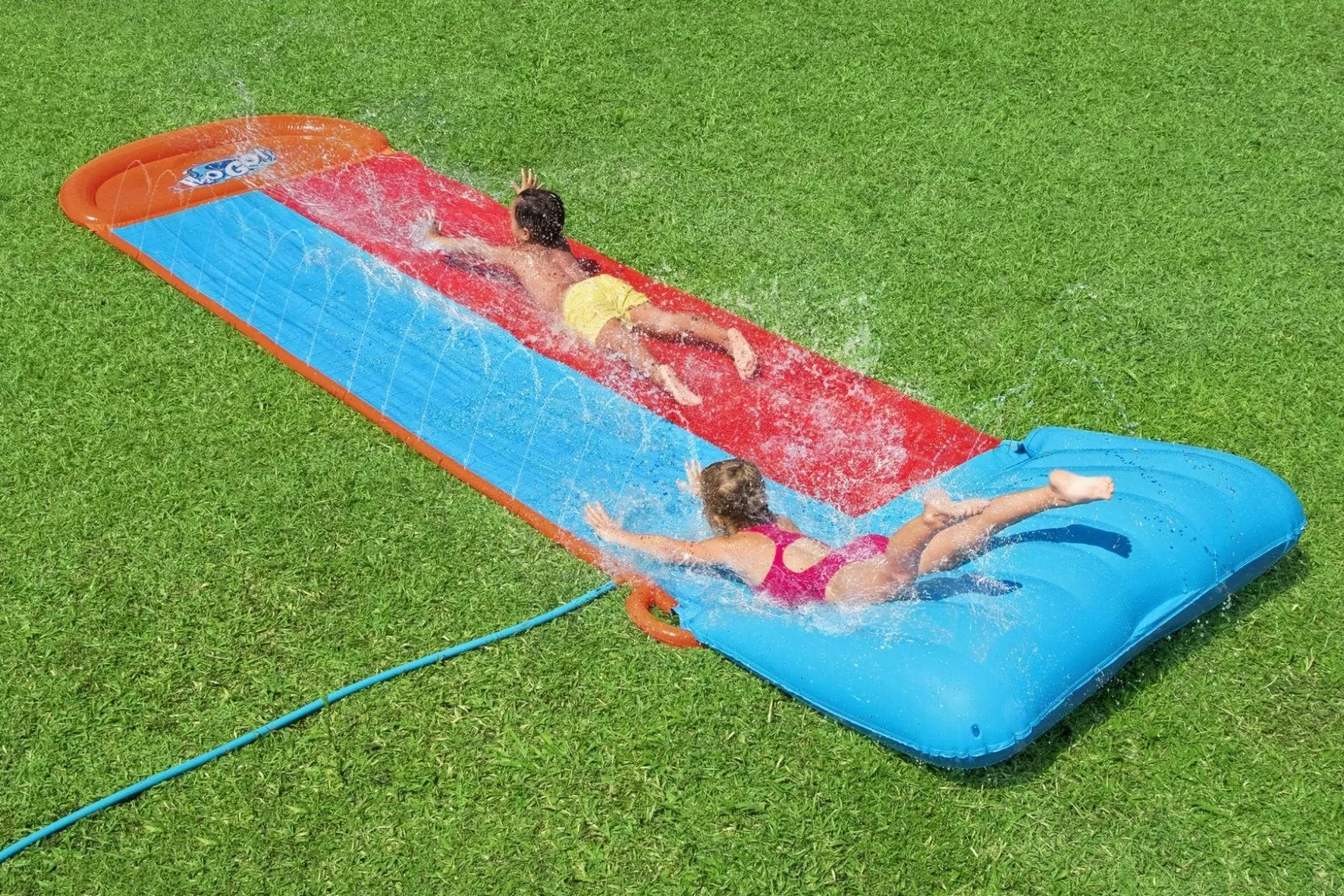 Bestway H2Ogo! Child Double Lane Water Slide With Tsunami Splash Ramp 16' Flash Sale