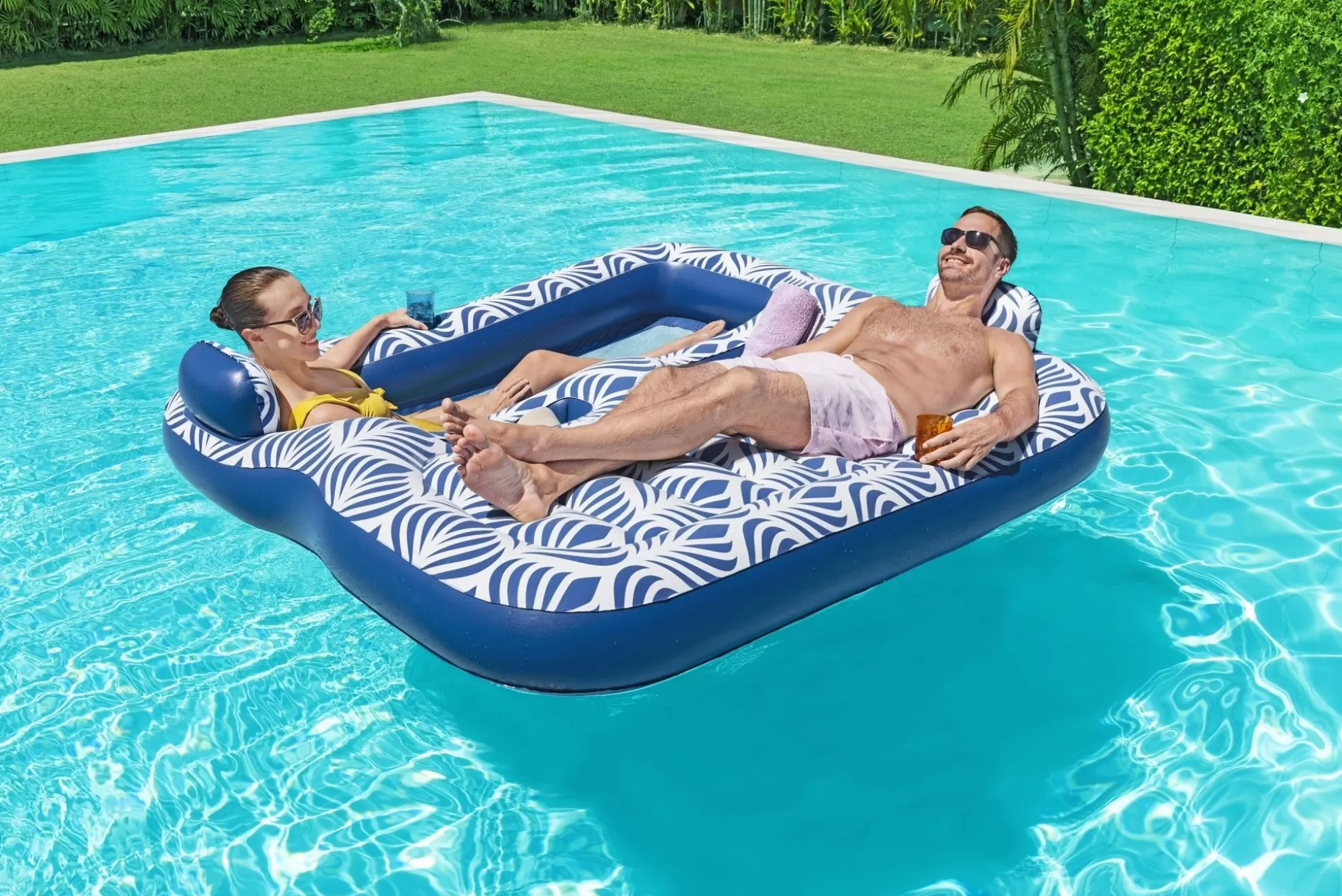 Bestway H2Ogo! Comfort Plush 2-Person Double Pool Lounge Float Hot