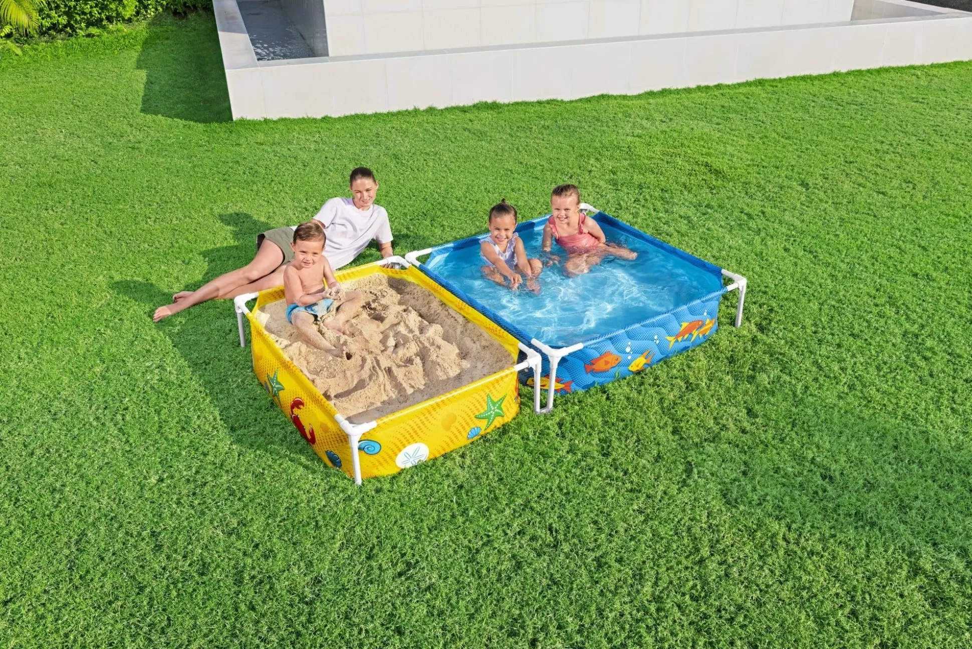 Bestway H2Ogo! My First Frame Above Ground Pool And Sandpit Combo Best Sale