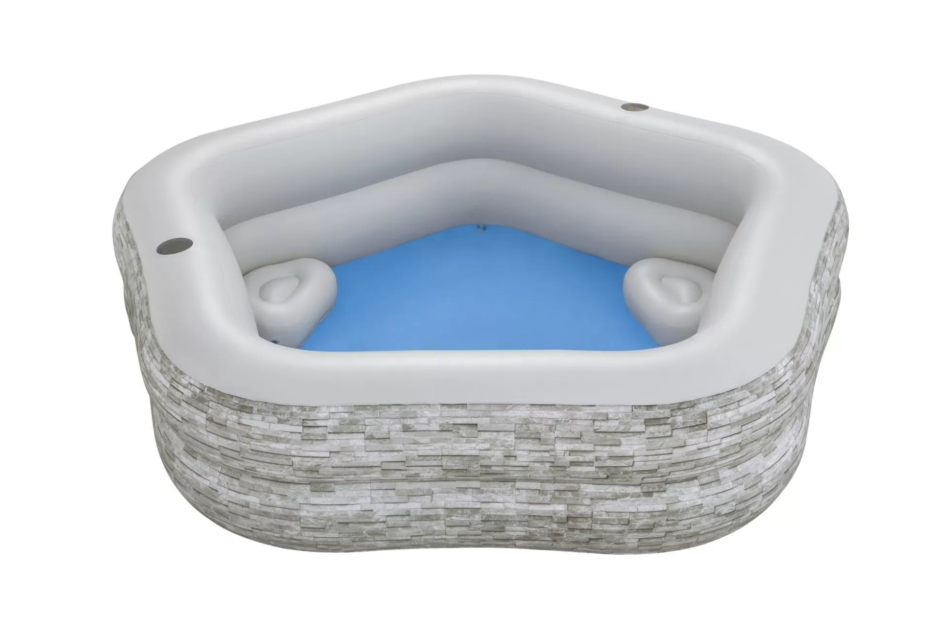 Bestway H2Ogo! Truprint Stone 7'X 6'9 X 21 Soft Sided Inflatable Family Kiddie Pool Hot