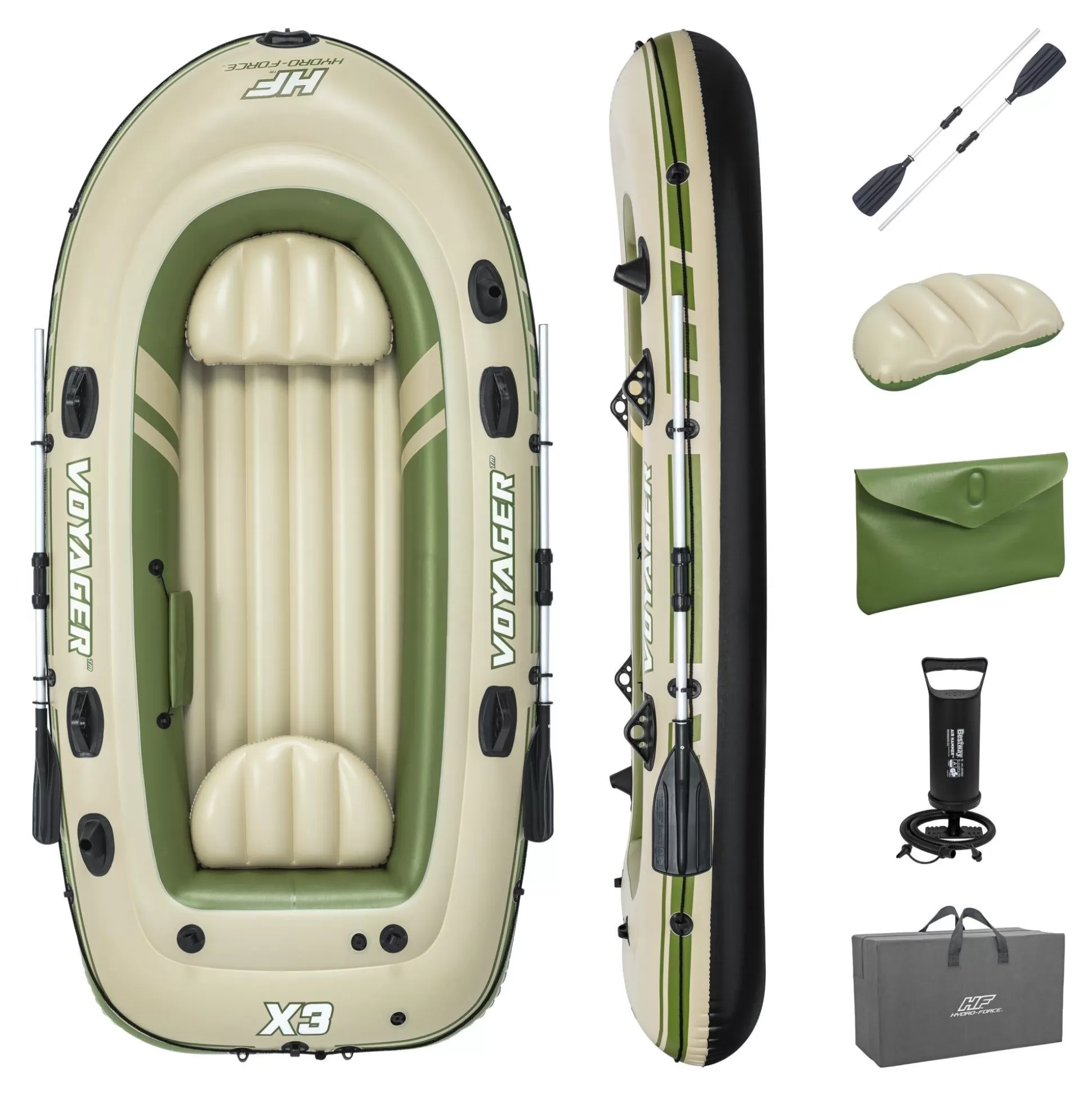 Bestway Hydro-Force Voyager X3 Inflatable Raft Set 9'8 Sale