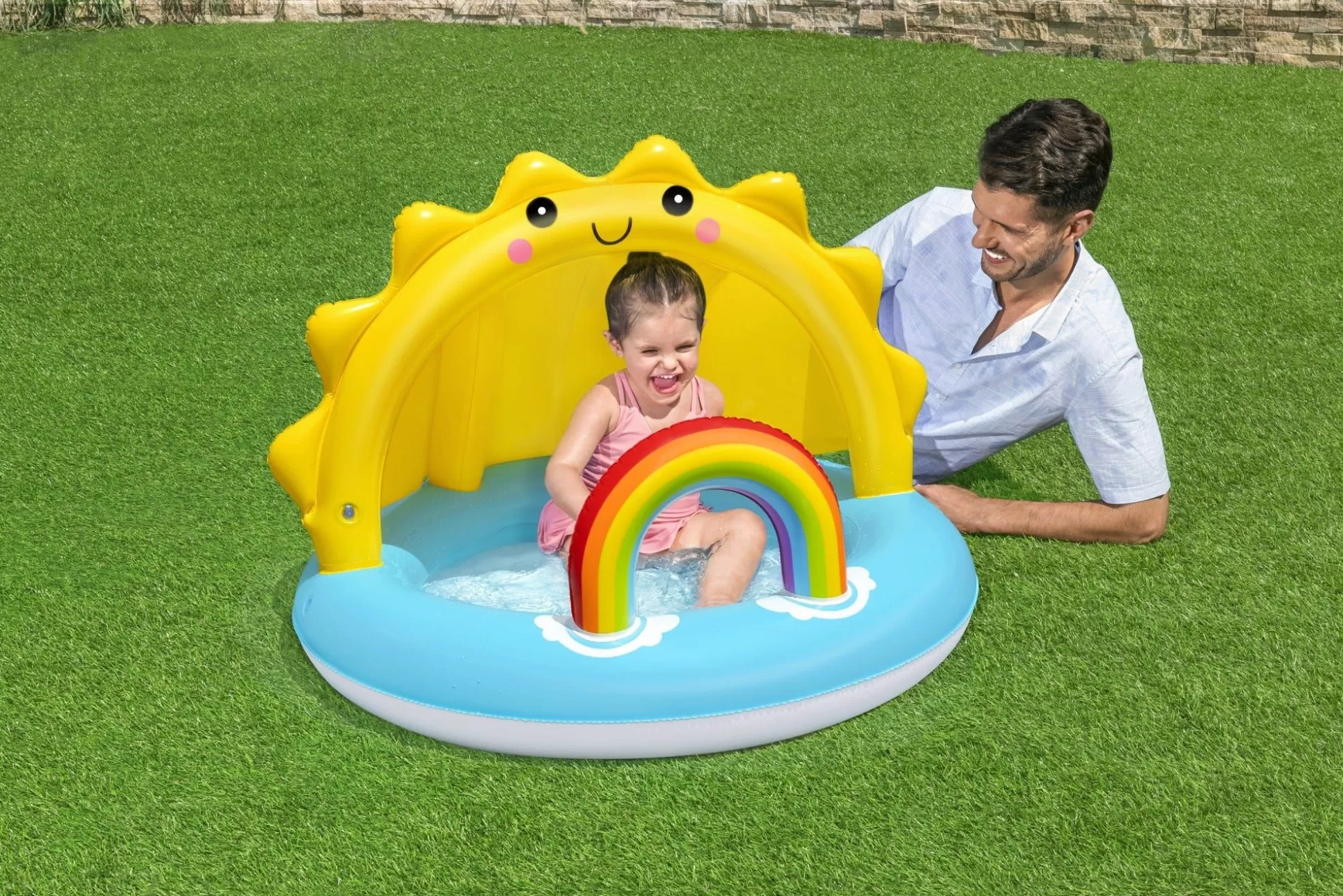 Bestway Play Day Sun Shaded Round Inflatable Baby Pool 39 X 29 Best Sale